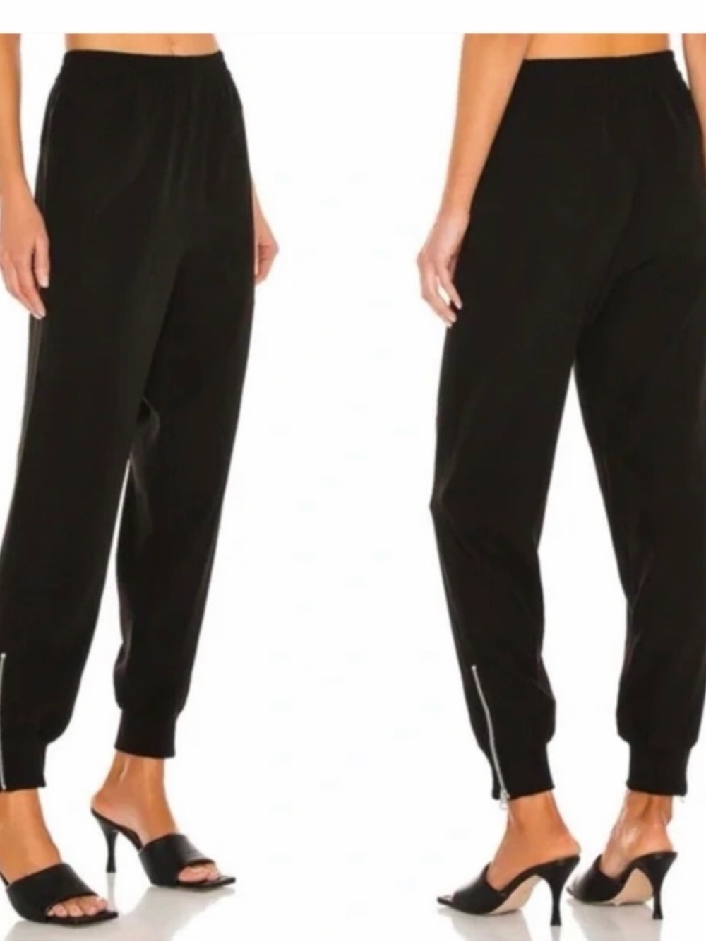 rag & bone Black Jogger Pants with Ankle Zips